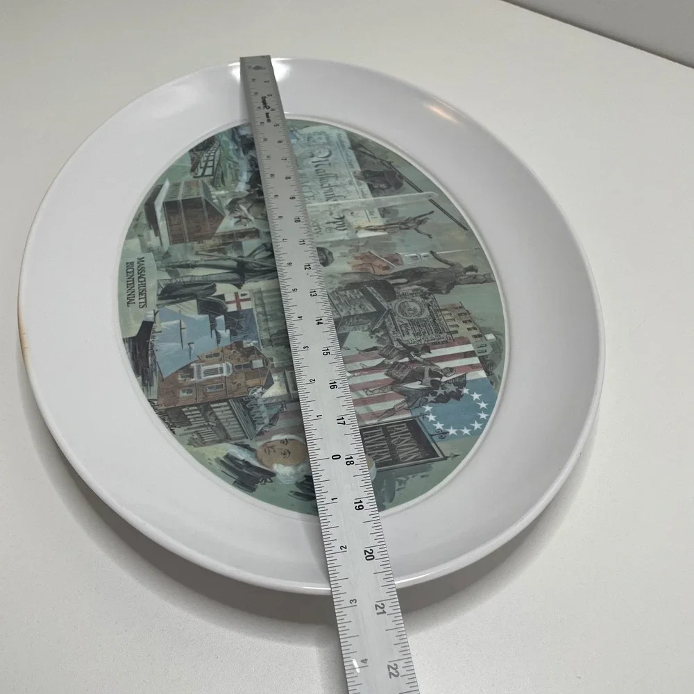 Brookpark 1521 Massachusetts Bicentennial Platter Arthur Manoogian 1975 Melamine